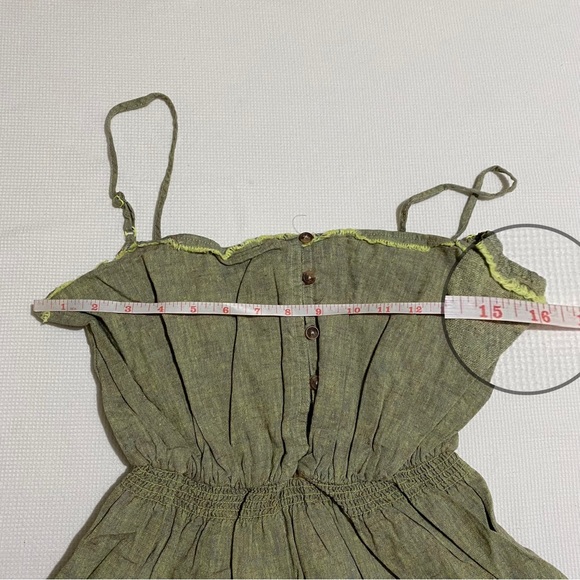 NWT Urban Outfitters Ella Linen Blend Tiered Dropped Waist Midi Dress Size M - Picture 10 of 12